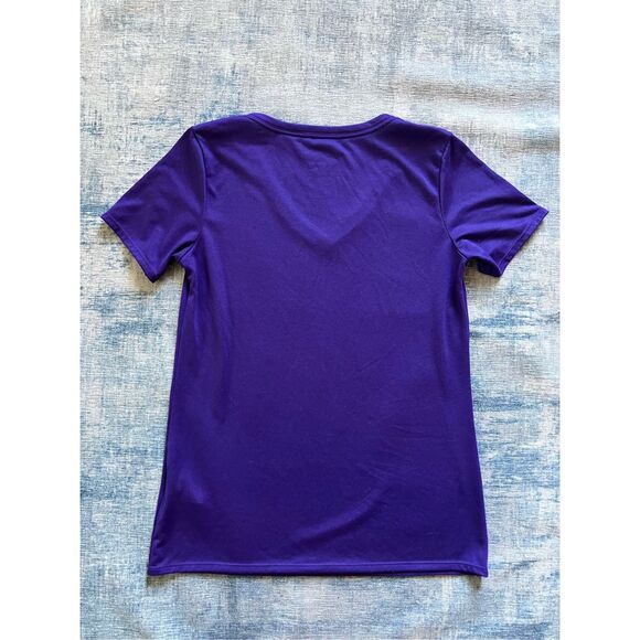 Purple The Nike Tee Dri Fit Short Sleeve V Neck Athletic Cut Women's Medium - Picture 2 of 7